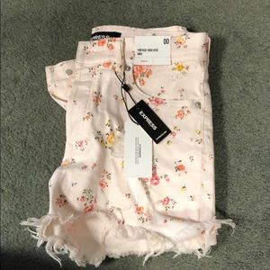 High rise floral midi short